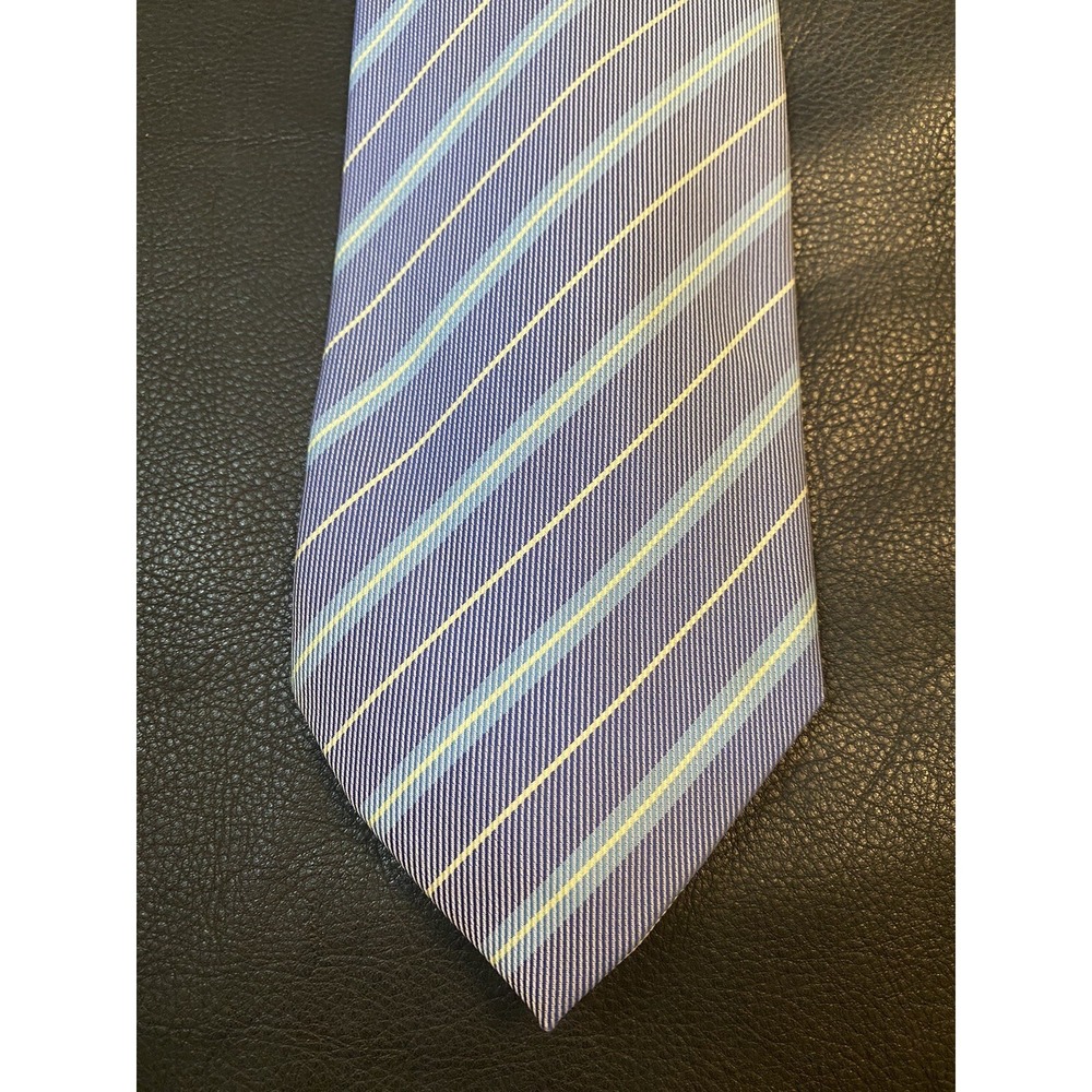 Romano Botta Silk Necktie Blues Diagonal Stripes Classic Style 60"L x 3"3/4 W
